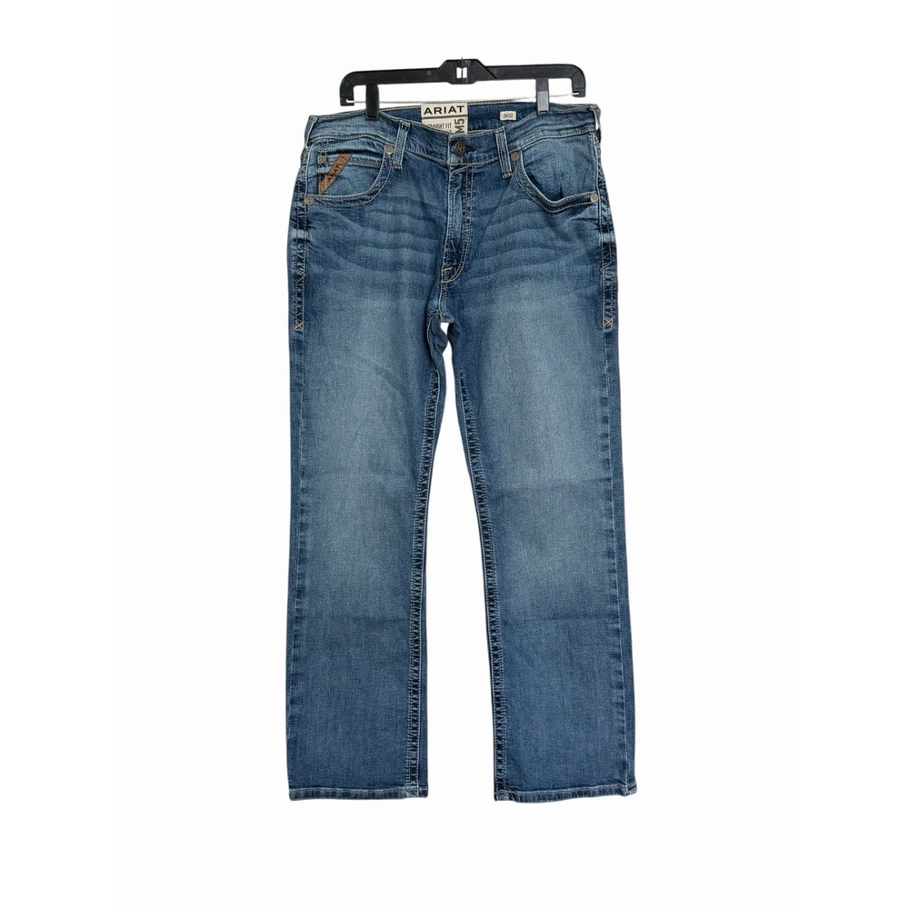 Ariat M5 Straight Fit Straight Leg Jean Size 35x32 Blue Denim Western AB5-6